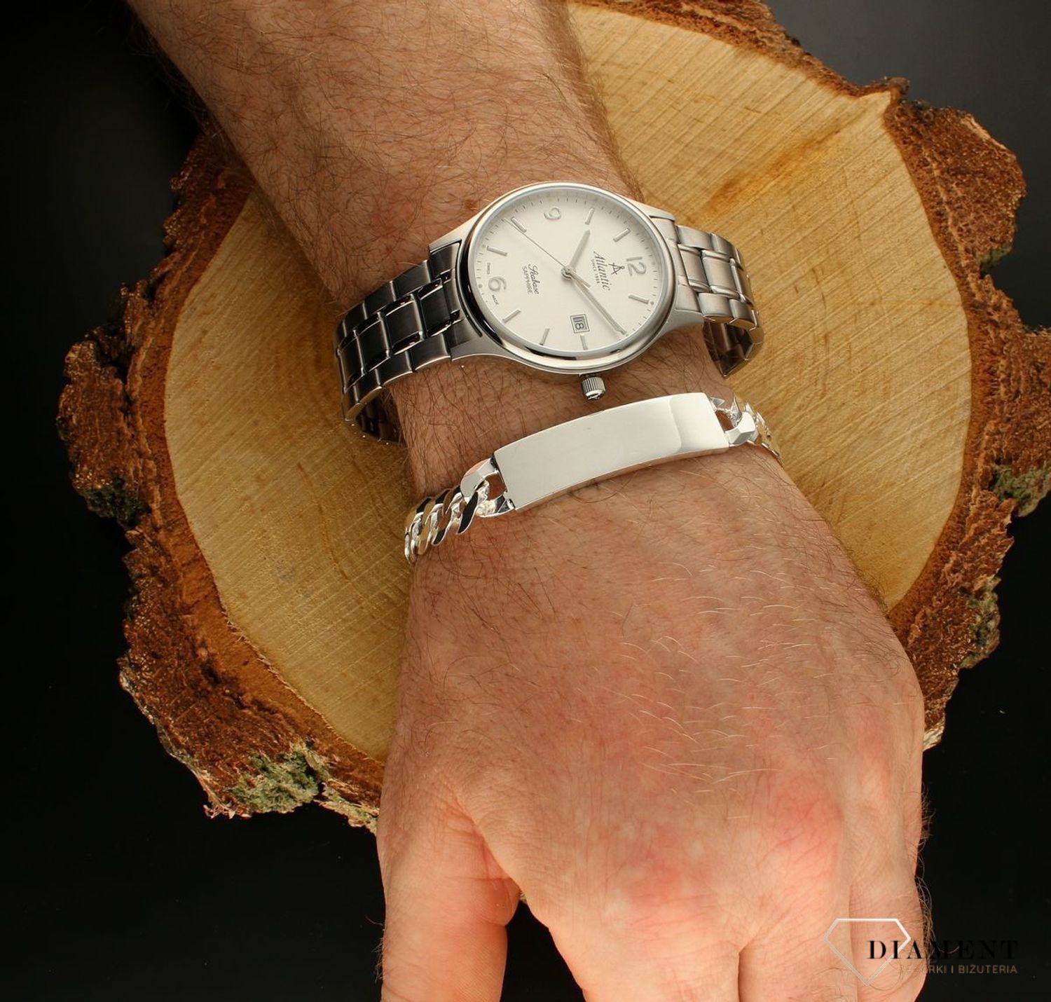 Bransoleta srebrna 925 pancerka 11 mm z blaszką DIA-BRA-2085 BL-300-925 11mm. Bransoletka wykonana jest z najwyższej próby srebra 925 o splocie pancerki z blaszką. Bransoletka srebrna o wadze 36,10 gram, długości 24 cm oraz szeroko (3).jpg